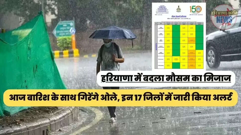 आज बारिश के साथ गिरेंगे ओले, इन 17 जिलों में जारी किया अलर्ट