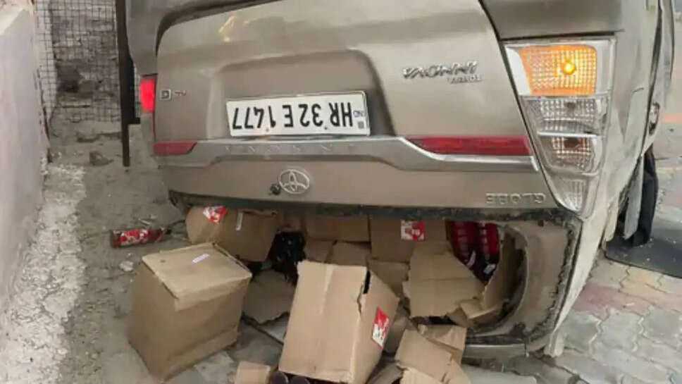 Innova car overturned